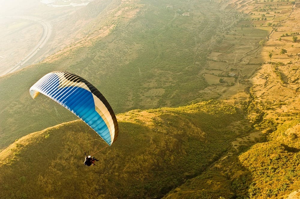 A person paragliding 